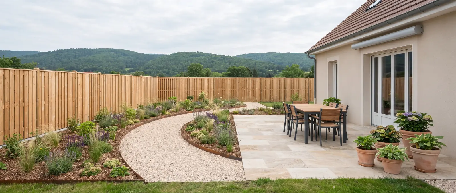 Terrasse et allée réalisées